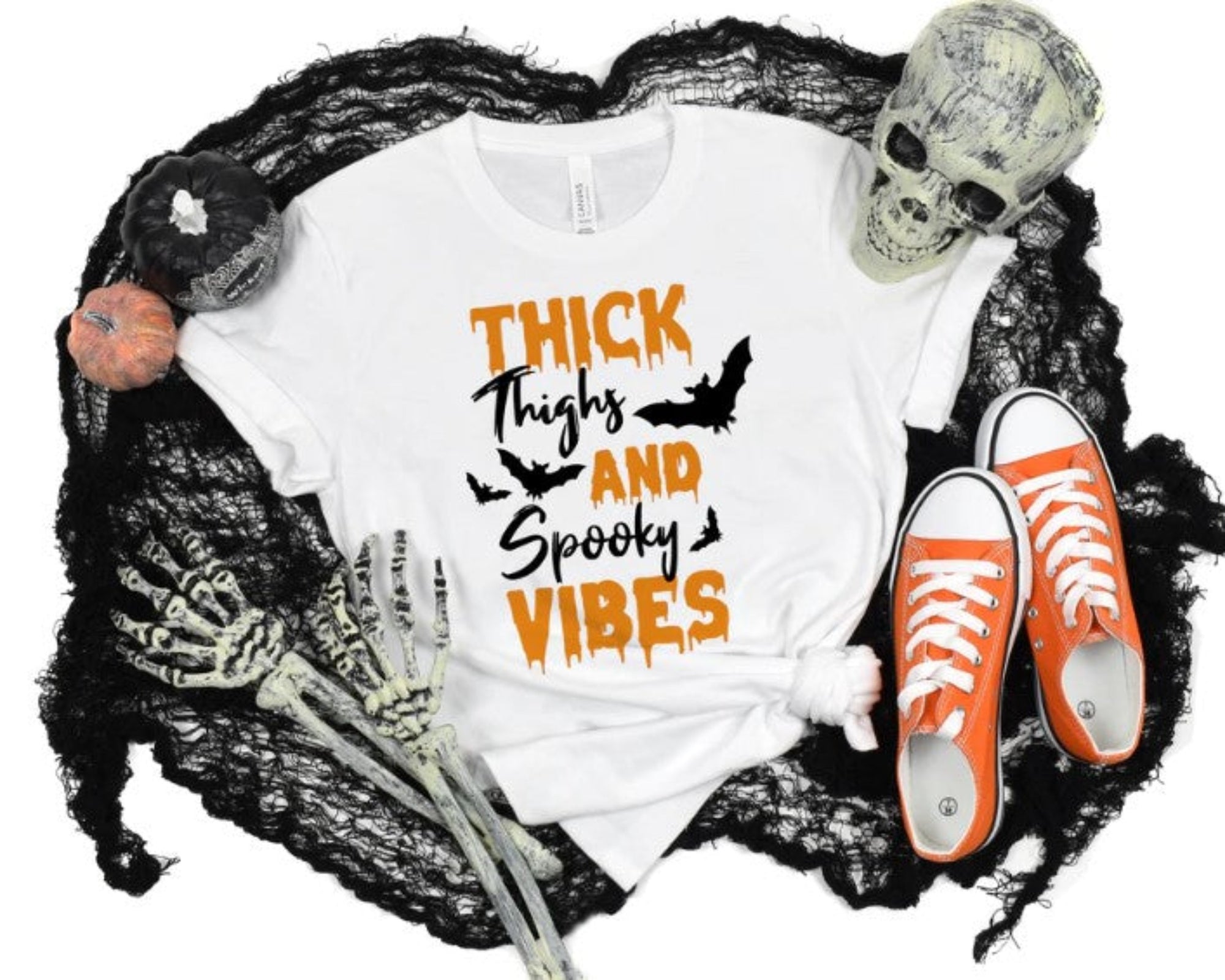 Thick Thighs and spooky vibes-Halloween t-shirt-knotts scary farm-haunted halloween