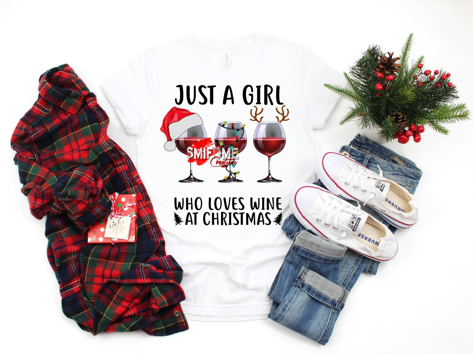 A GIRL WHO LOVES WINE DURING CHRISTMAS TIME