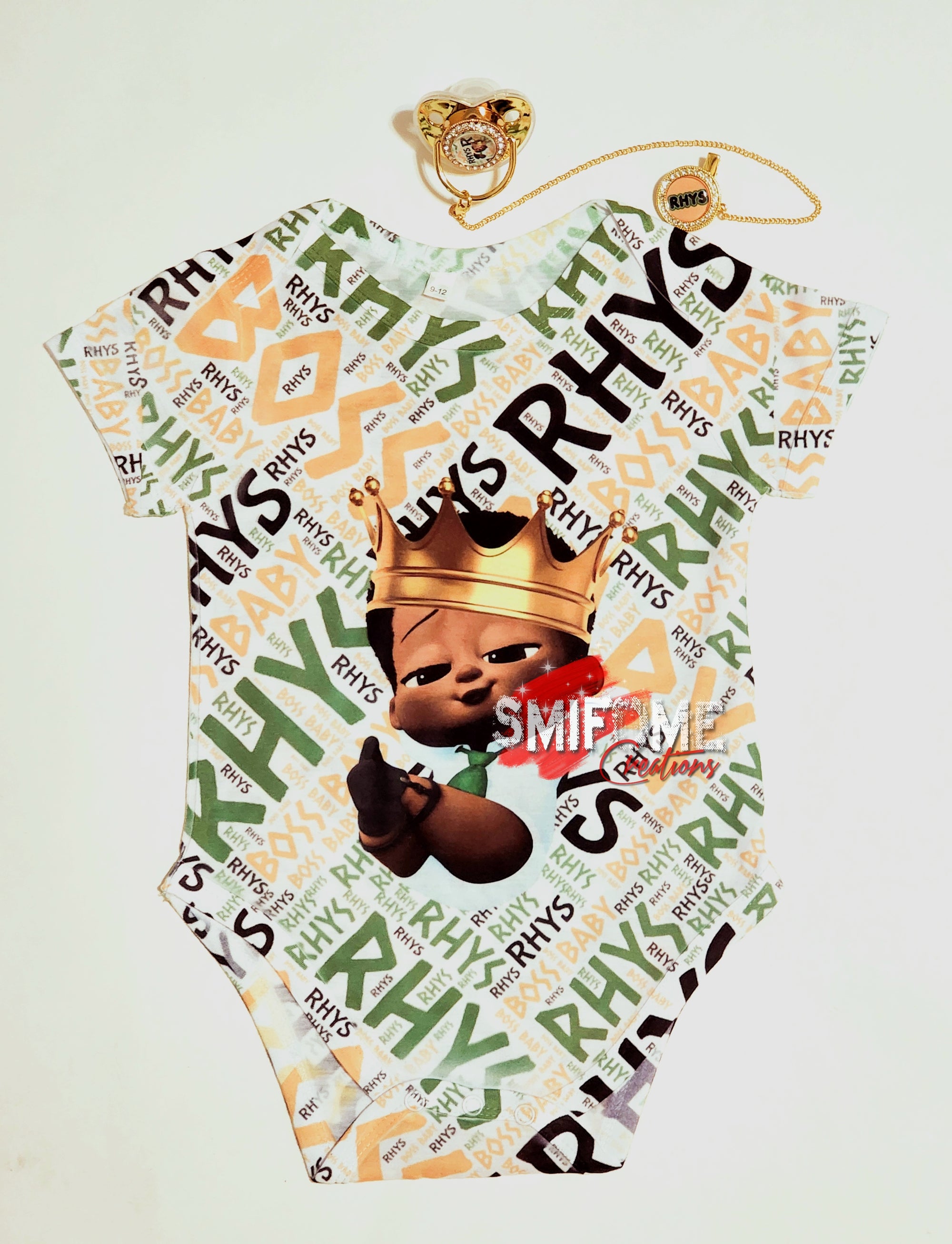 Custom baby bodysuit and pacifier